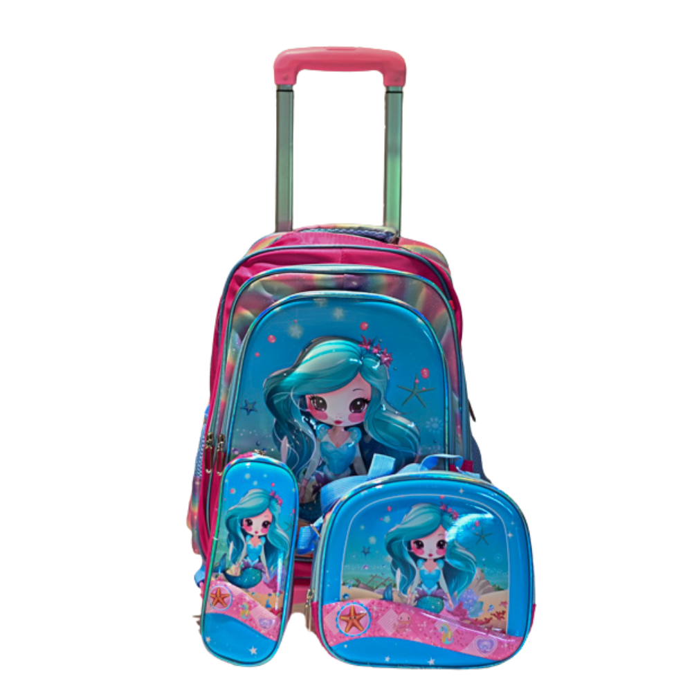 Set Mochila con Carro, Lunchera y Cartuchera