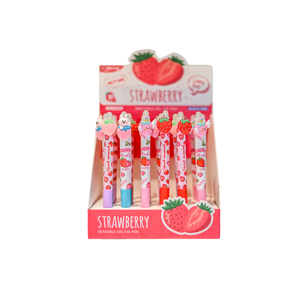 Birome Retractil Frutillas Borrable